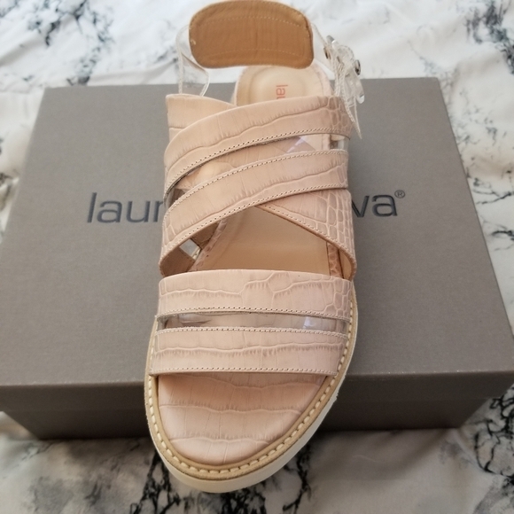Laura Bellariva Flat Bianco Cocco Nude Sandal - Picture 7 of 11